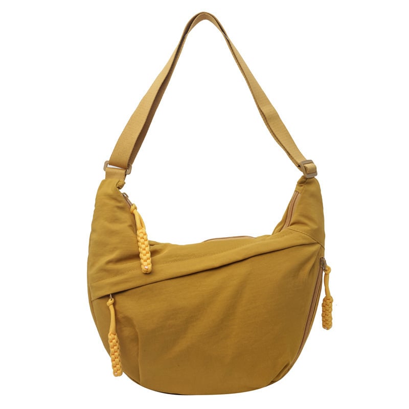 Designer Direktförsäljning👜Kvinnor Mode Plain Color Nylon Crossbody Hobo Bag