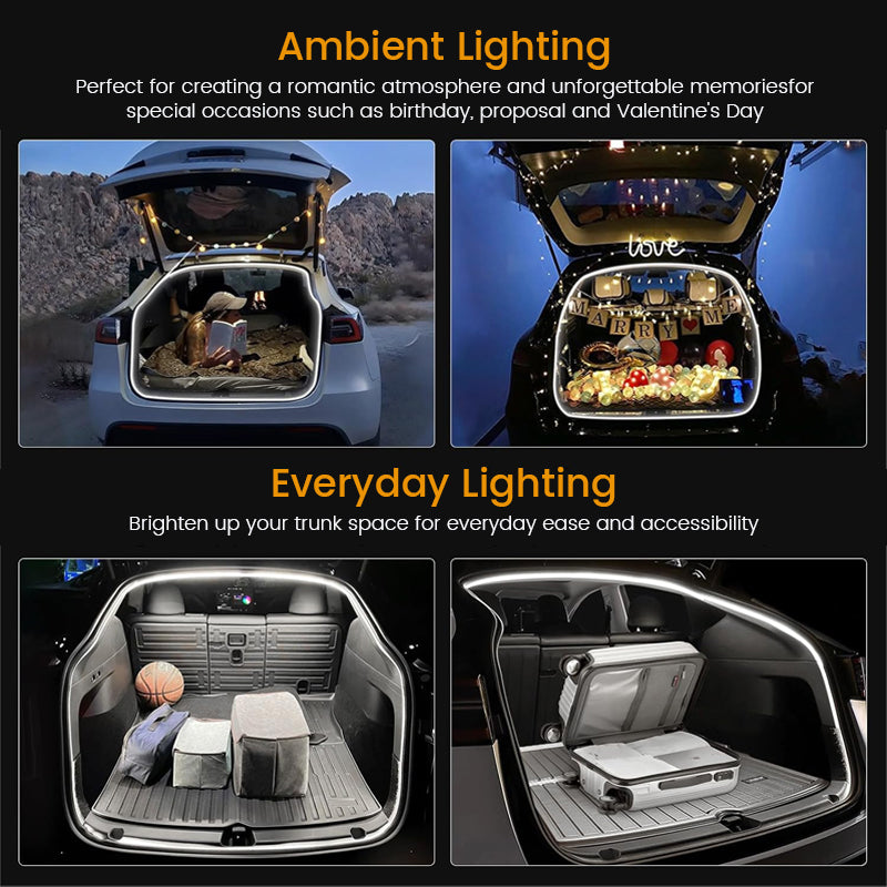 "Universell LED Bakluckebelysning för SUV & Personbilar – Automatisk Sensor & Smygbelysning 🚗✨ Enkel Montering utan Kablar"