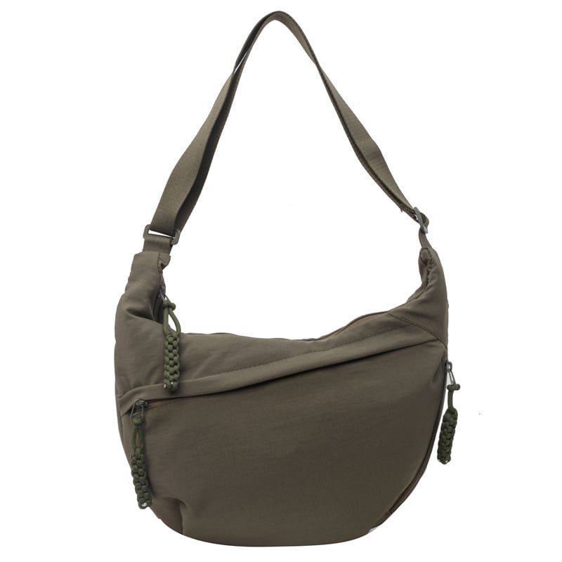 Designer Direktförsäljning👜Kvinnor Mode Plain Color Nylon Crossbody Hobo Bag