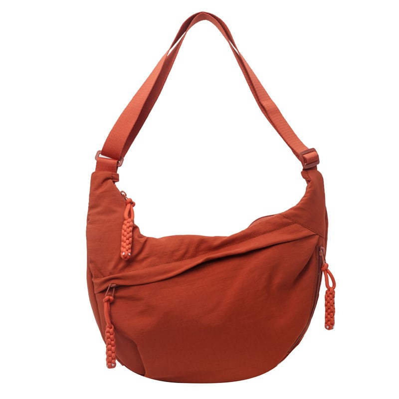 Designer Direktförsäljning👜Kvinnor Mode Plain Color Nylon Crossbody Hobo Bag