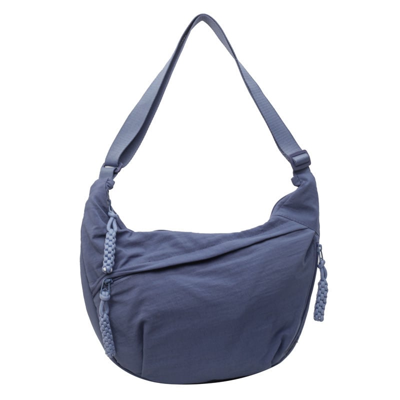 Designer Direktförsäljning👜Kvinnor Mode Plain Color Nylon Crossbody Hobo Bag