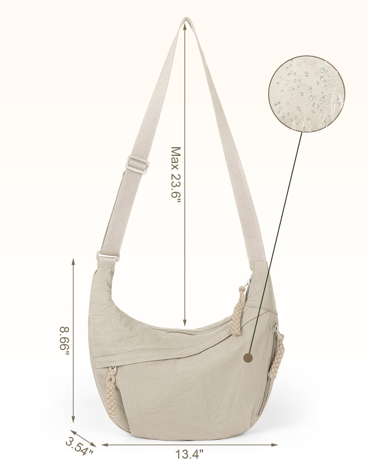 Designer Direktförsäljning👜Kvinnor Mode Plain Color Nylon Crossbody Hobo Bag